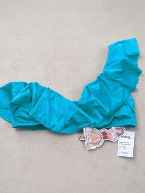 Nicolita Turquoise Ruffle Bikini Top